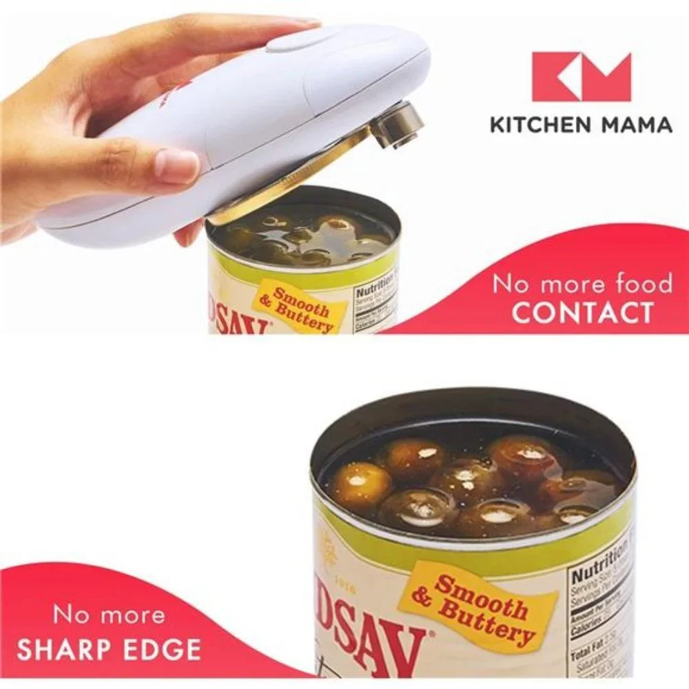 Electric Can Opener: Food-Safe and Battery Operated Handheld Can Opener(Red)
